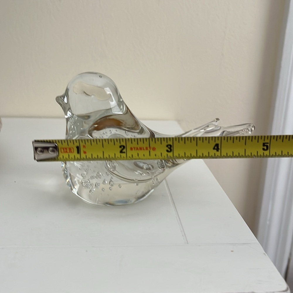 VINTAGE GLASS HAND BLOWN BIRD FIGURINE DECOR PAPER WEIGHT - Picture 6 of 7